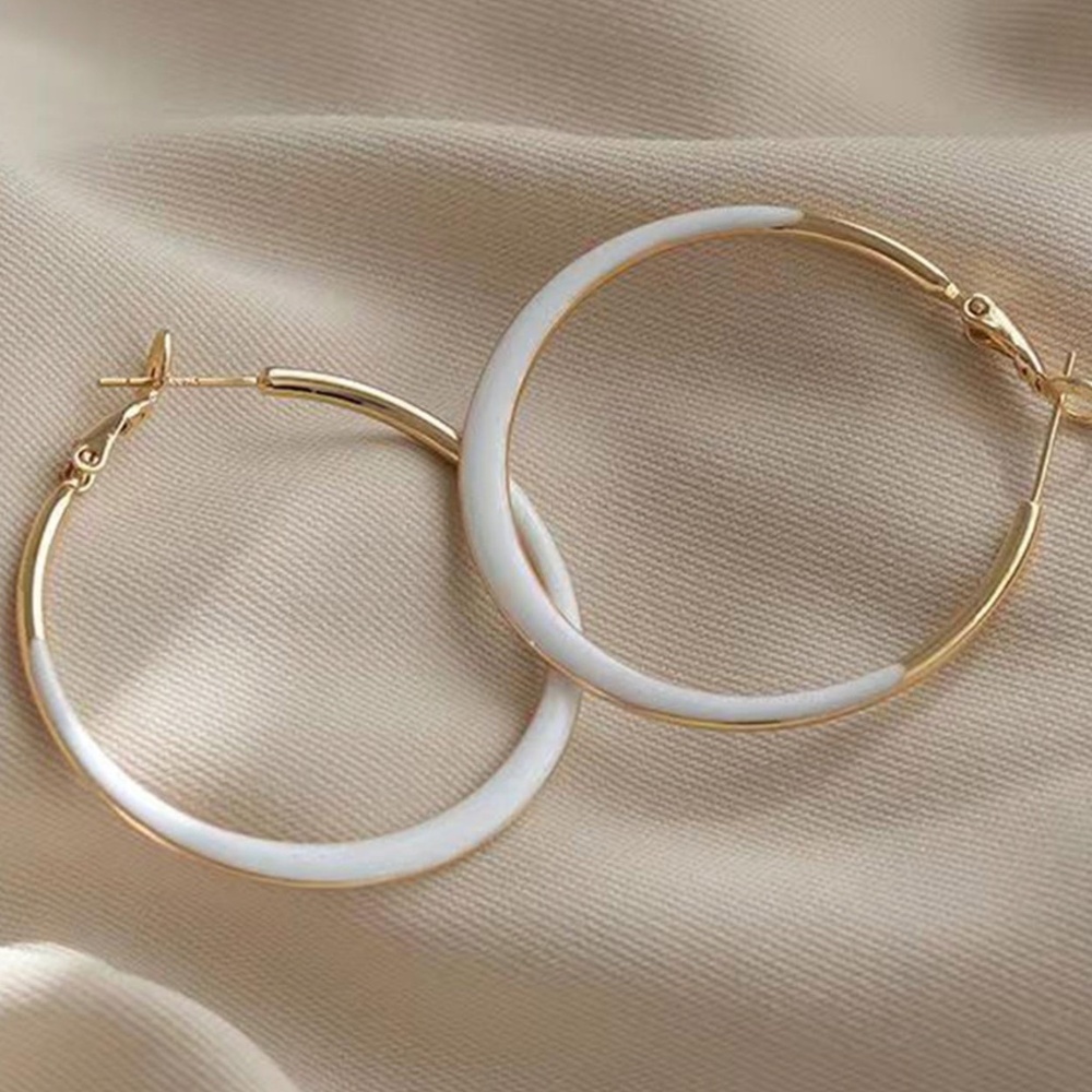 Luxe Stainless Steel Gold Tone Colored Hoop Earrings
